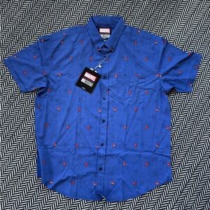 RSVLTS Marvel Spider-Man Blue and Red Men's Casual Shirt